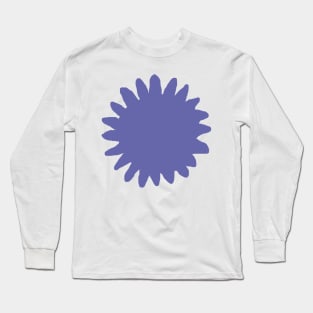 Very Peri Periwinkle Blue Sunflower Floral Abstract Long Sleeve T-Shirt